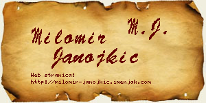 Milomir Janojkić vizit kartica